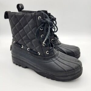 Sperry Top Sider Gosling Duck Boots Quilted Waterproof‎ Ankle Black Women's 7